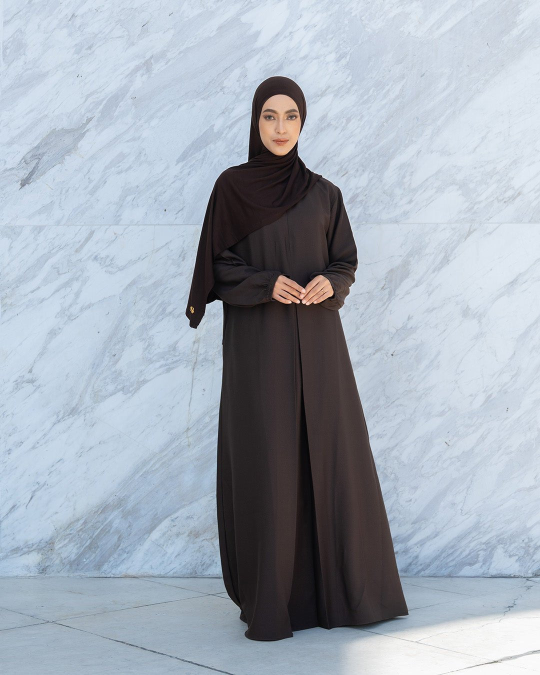 Alea Dress Mahogany by Tubita Baju Umroh Wanita Murah - TUBITA