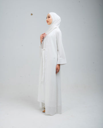 Medina Abaya Broken White Umroh Series by Tufine - TUBITA