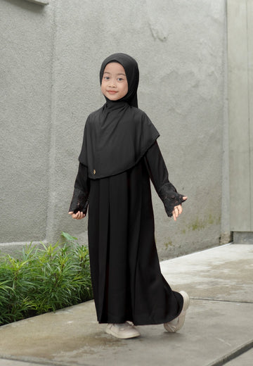 MEENA ABAYA LACE - KIDS BLACK 3/4 - TUBITA