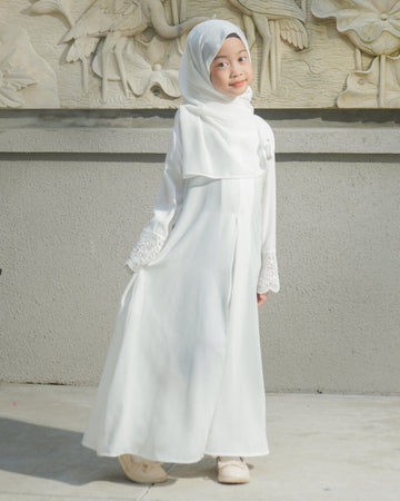 MEENA ABAYA LACE - KIDS BROKEN WHITE 3/4 - TUBITA