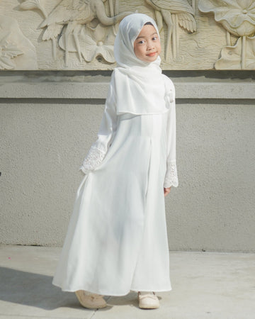 MEENA ABAYA LACE - KIDS BROKEN WHITE 7/8 - TUBITA