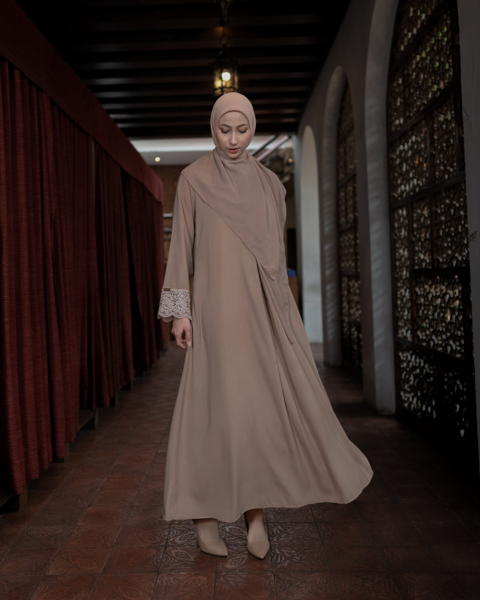 Meena Lace Abaya by Tubita - Abaya Haji & Umrah Best Seller - TUBITA