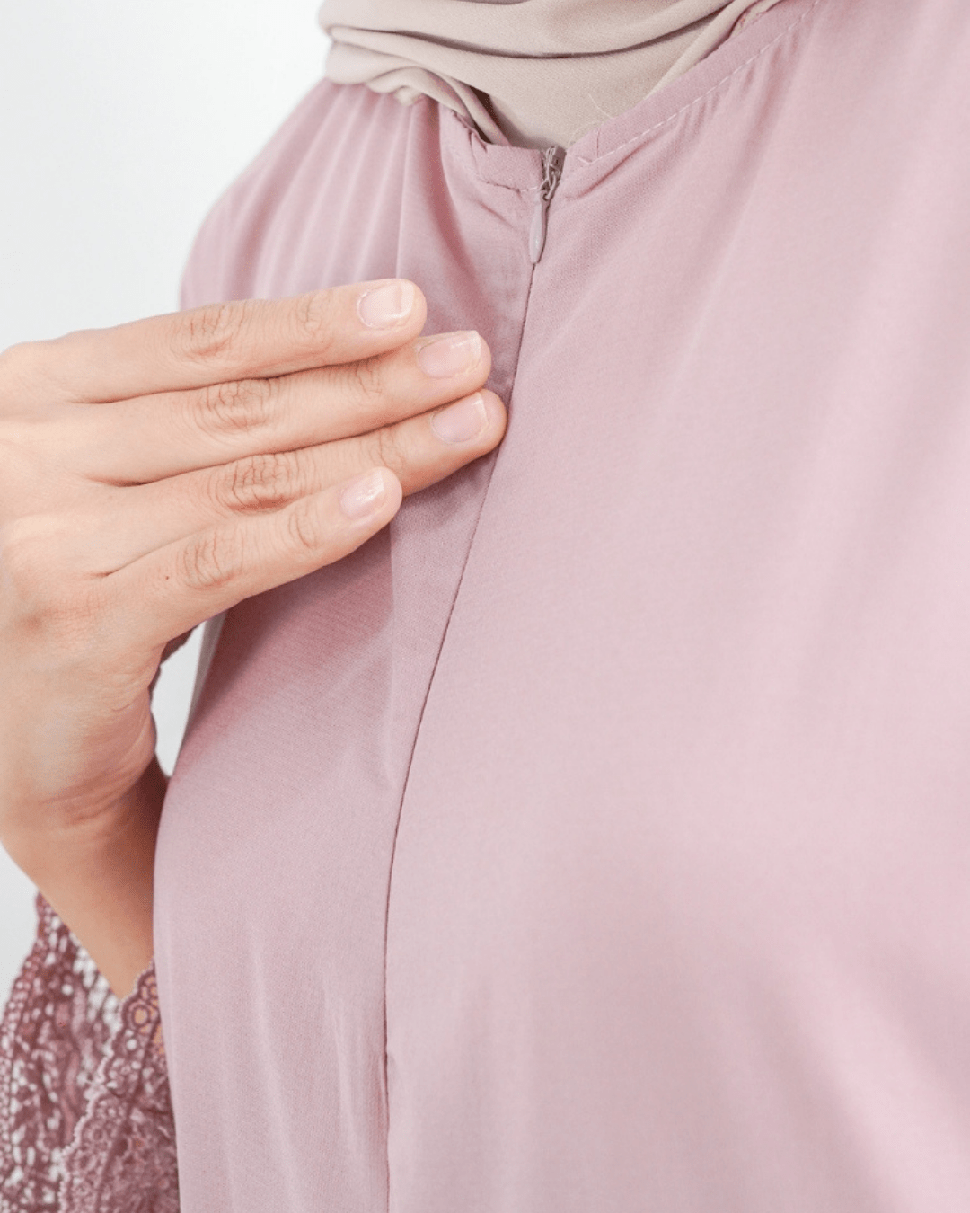 Meena Lace Abaya Dusty by Tubita - TUBITA