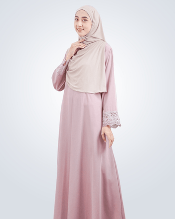 Meena Lace Abaya Dusty by Tubita - TUBITA