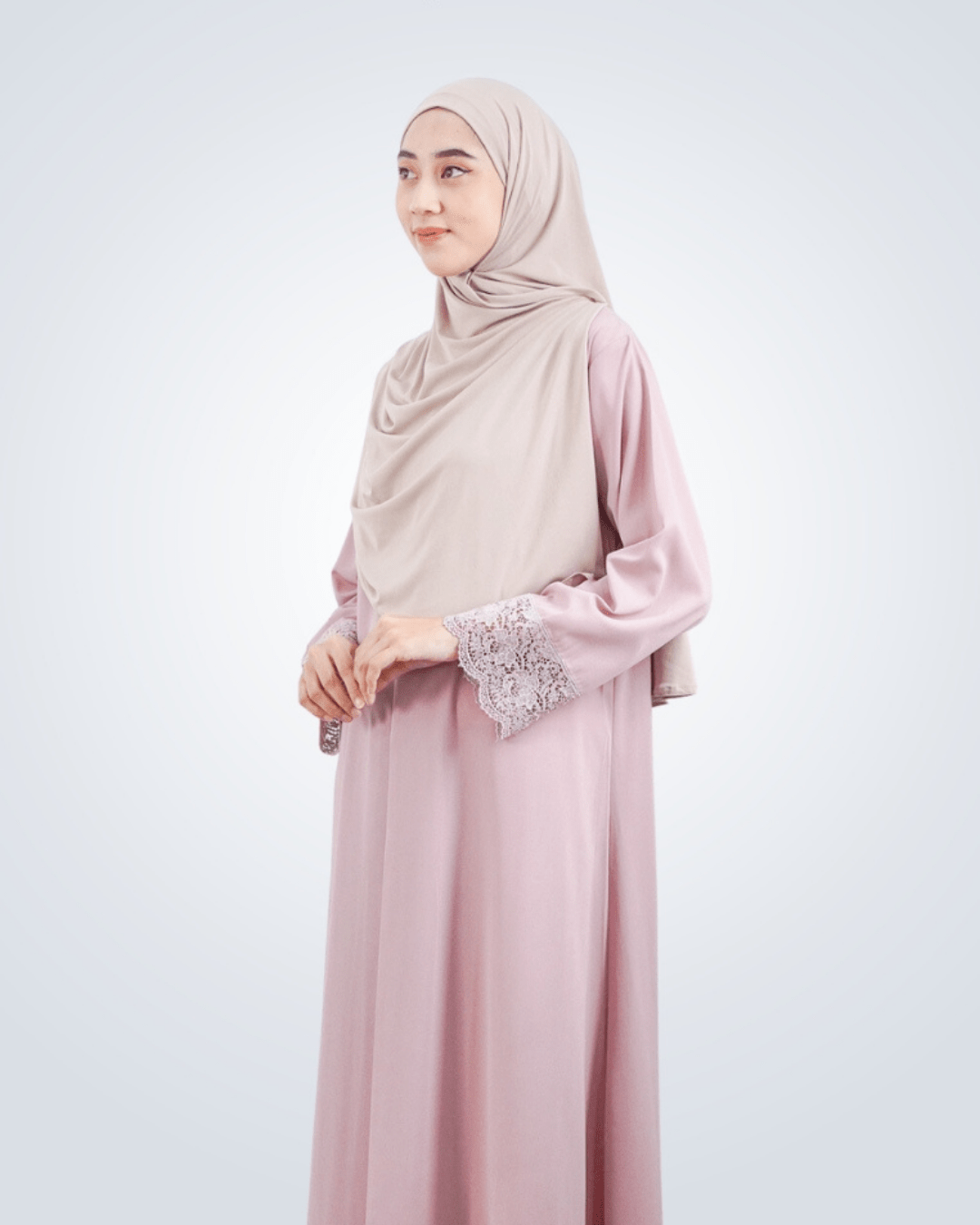 Meena Lace Abaya Dusty by Tubita - TUBITA