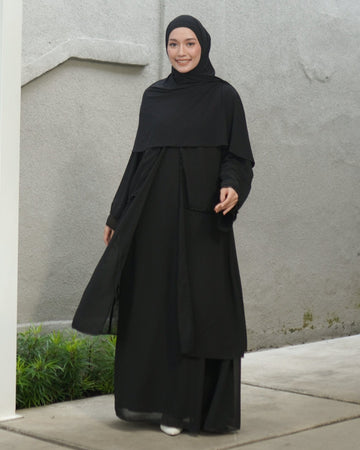 RAYA ABAYA SET BLACK L - XL - TUBITA