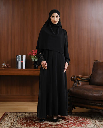 Lamara Abaya Black by Tubita - Baju Umroh Wanita