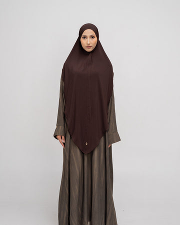 Aisha French Khimar Dark Coffee By Tubita