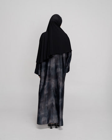 Jenaira Silk Abaya Dark Grey By TUBITA