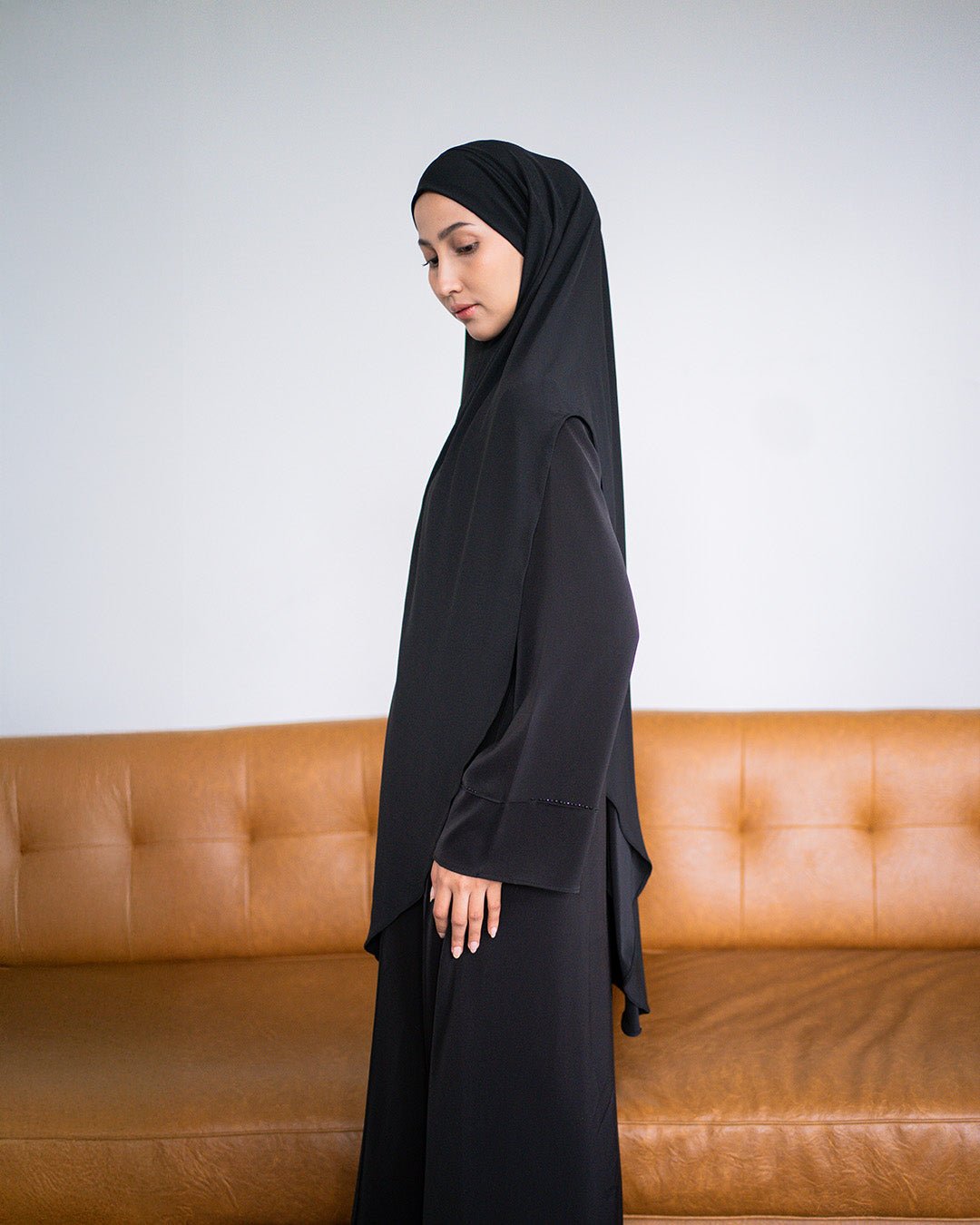 Aisha french khimar Black By Tubita - TUBITA