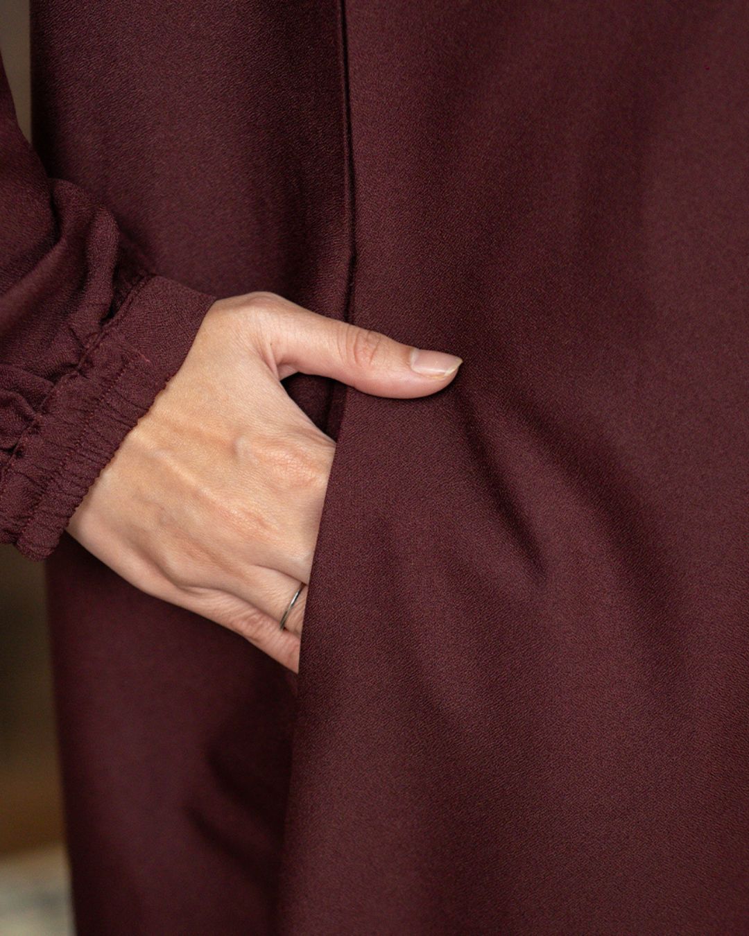 Alea Dress Burgundy by Tubita - Baju Umroh Wanita - TUBITA