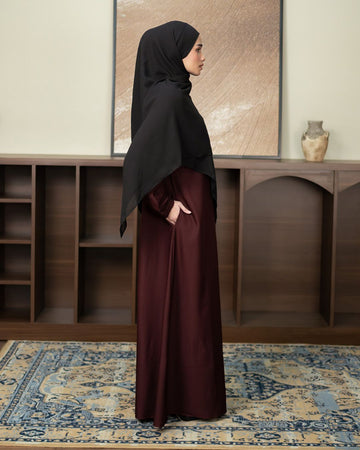 Alea Dress Burgundy by Tubita - Baju Umroh Wanita - TUBITA