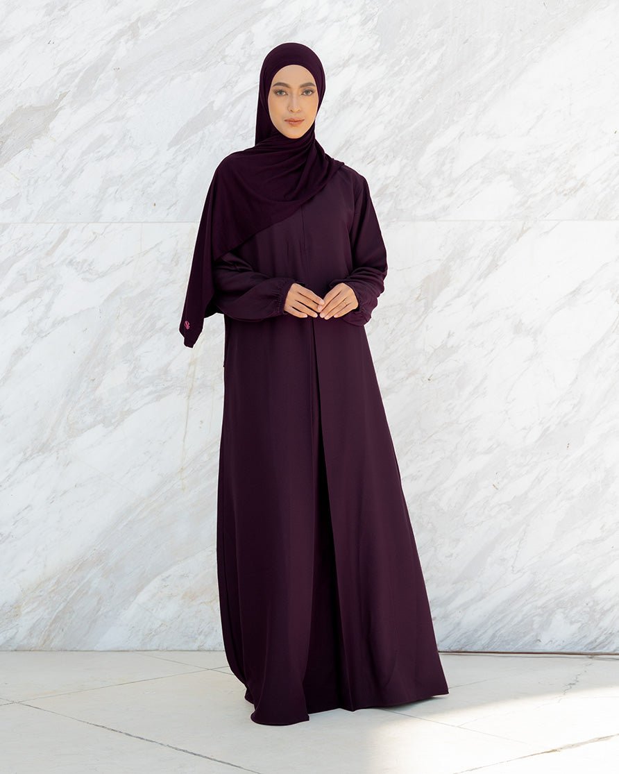 Alea Dress Burgundy by Tubita Baju Umroh Wanita Murah - TUBITA