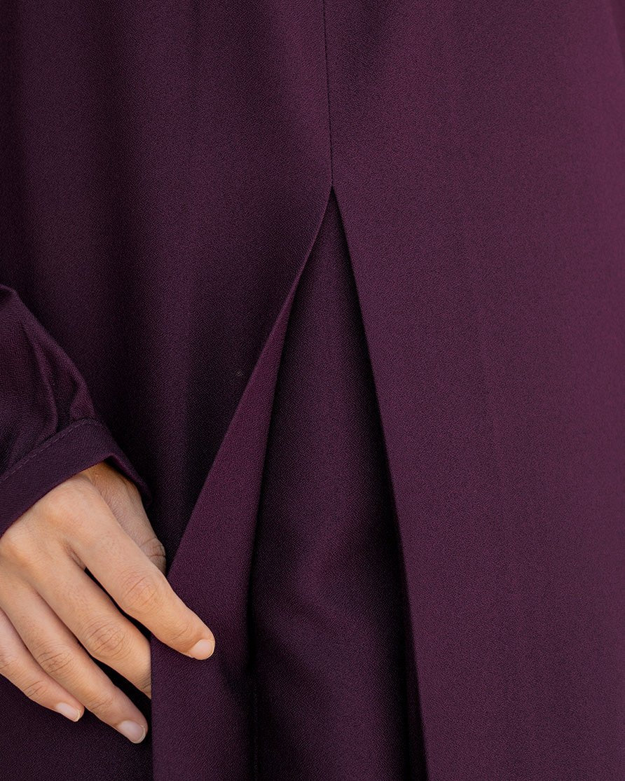 Alea Dress Burgundy by Tubita Baju Umroh Wanita Murah - TUBITA