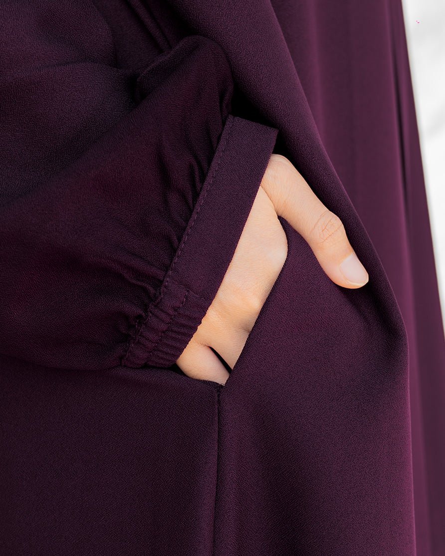 Alea Dress Burgundy by Tubita Baju Umroh Wanita Murah - TUBITA