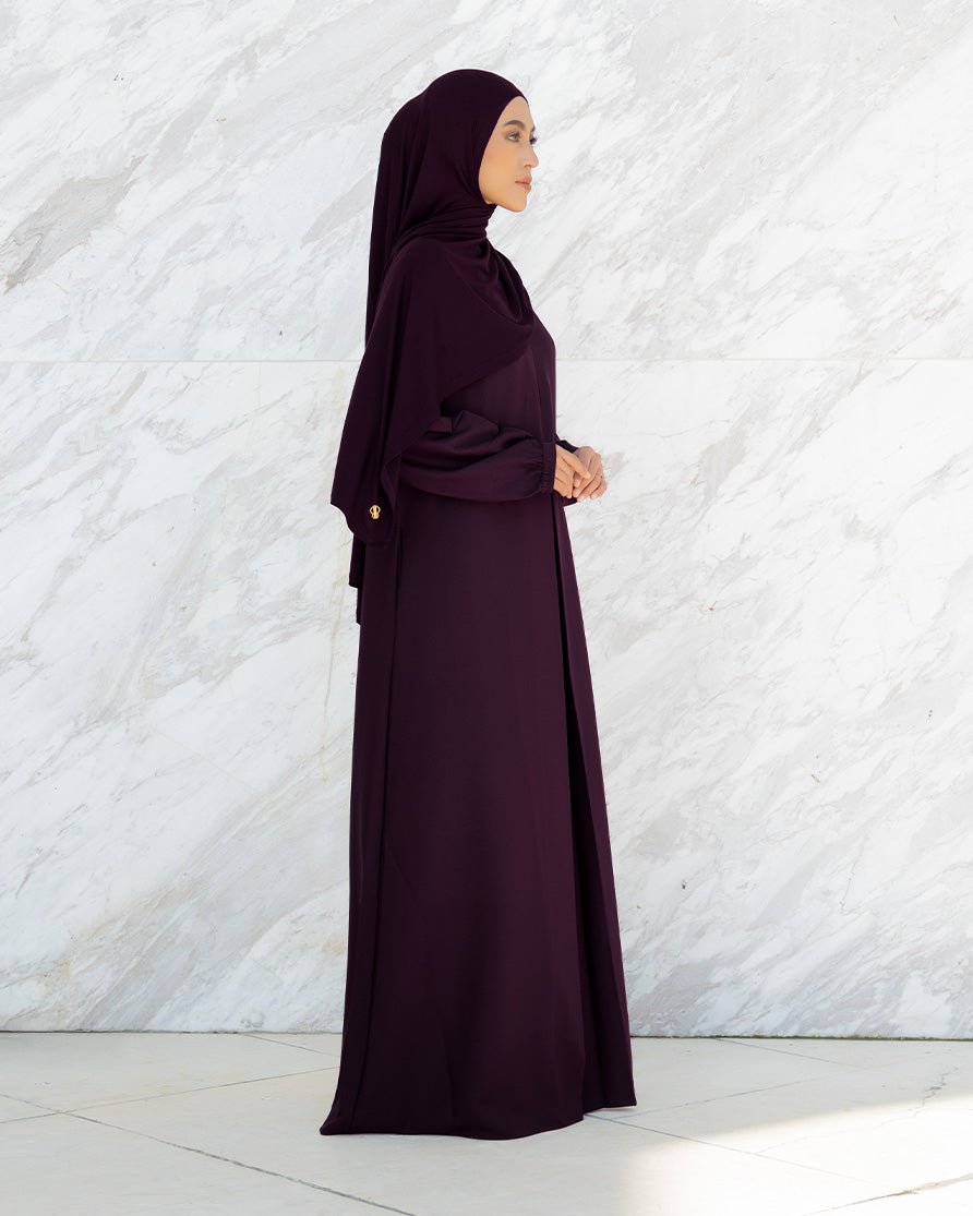 Alea Dress Burgundy by Tubita Baju Umroh Wanita Murah - TUBITA