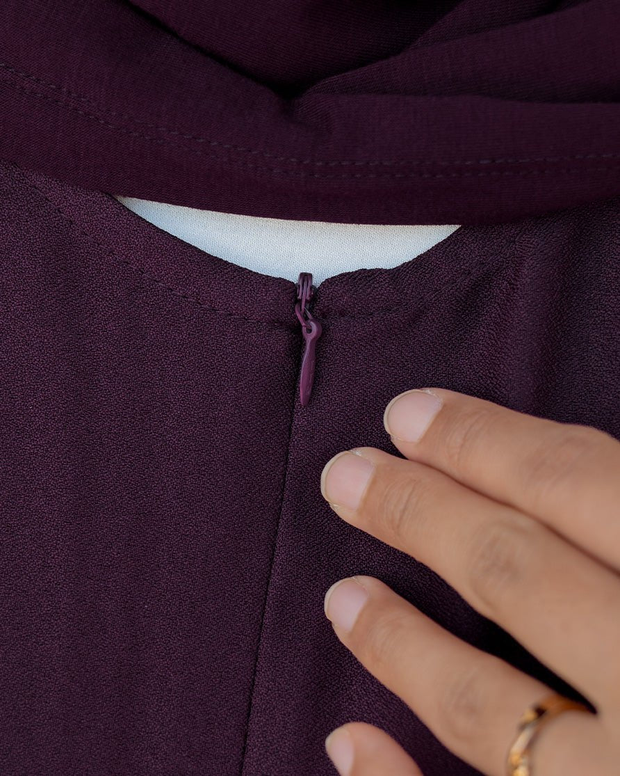 Alea Dress Burgundy by Tubita Baju Umroh Wanita Murah - TUBITA