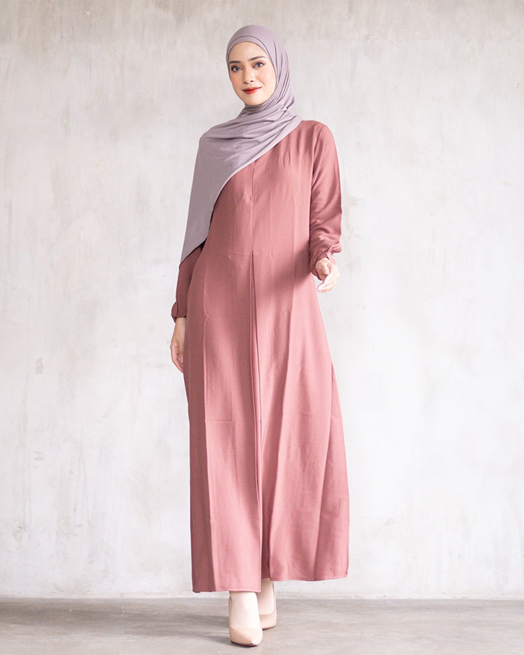 Alea Dress Choco by Tubita Baju Umroh Wanita Murah - TUBITA