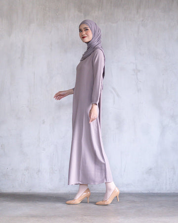 Alea Dress Deep Taupe by Tubita Baju Umroh Wanita Murah