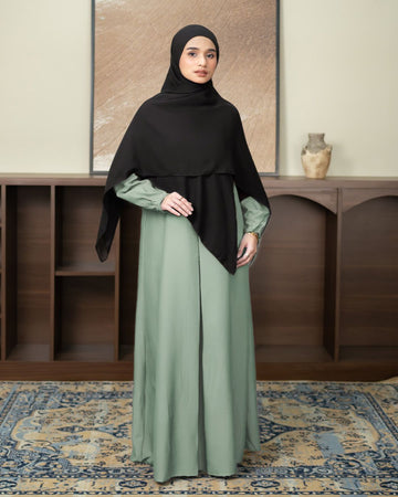 Alea Dress Green Bean by Tubita - Baju Umroh Wanita - TUBITA