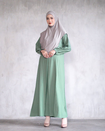 Alea Dress Green Bean by Tubita Baju Umroh Wanita Murah