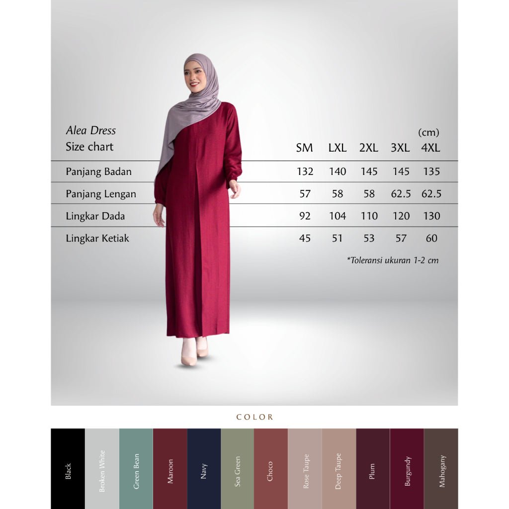 Alea Dress Mahogany by Tubita - Baju Umroh Wanita - TUBITA