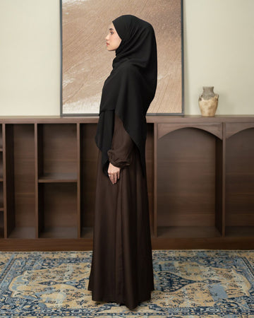 Alea Dress Mahogany by Tubita - Baju Umroh Wanita - TUBITA