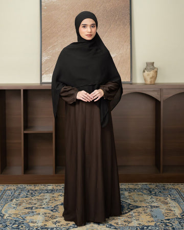 Alea Dress Mahogany by Tubita - Baju Umroh Wanita - TUBITA
