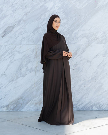 Alea Dress Mahogany by Tubita Baju Umroh Wanita Murah