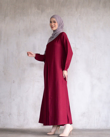 Alea Dress Maroon by Tubita Baju Umroh Wanita Murah