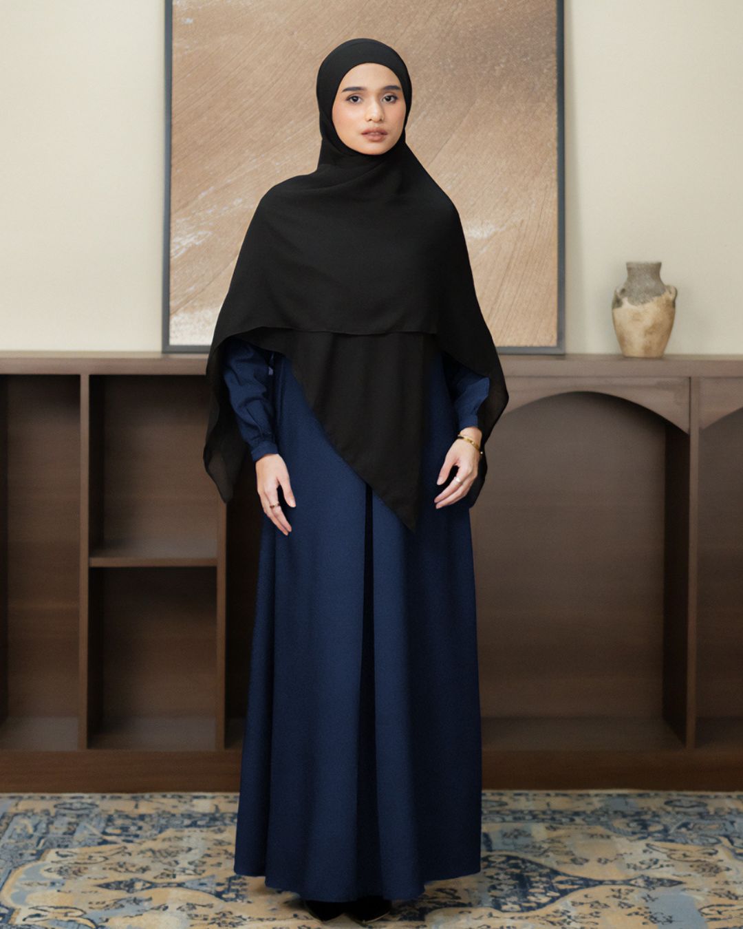 Alea Dress Navy by Tubita - Baju Umroh Wanita - TUBITA