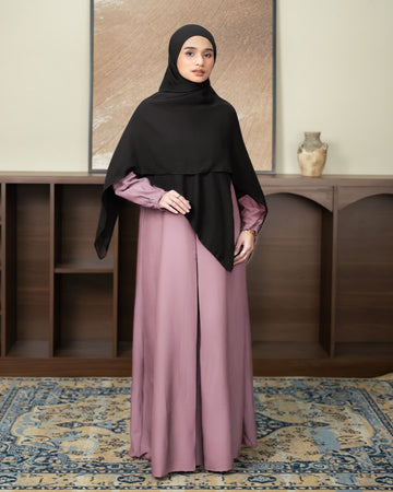 Alea Dress Rose Taupe by Tubita - Baju Umroh Wanita - TUBITA