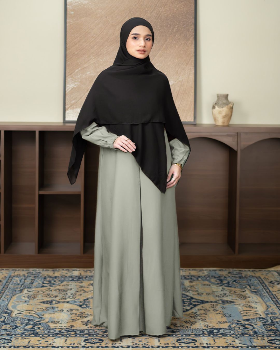 Alea Dress Sea Green by Tubita - Baju Umroh Wanita - TUBITA
