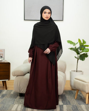 Camila Dress Burgundy by TUBITA - Baju Umroh Wanita - TUBITA