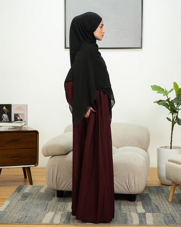 Camila Dress Burgundy by TUBITA - Baju Umroh Wanita - TUBITA