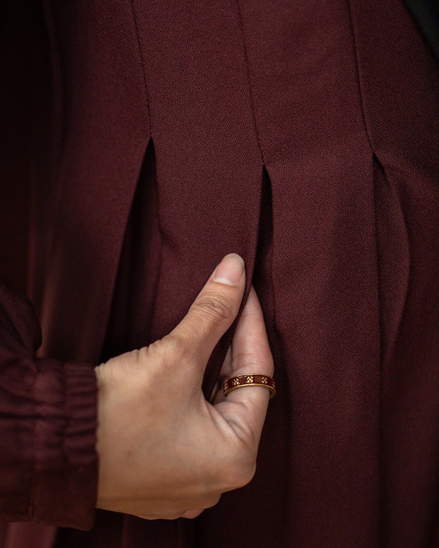 Camila Dress Burgundy by TUBITA - Baju Umroh Wanita - TUBITA