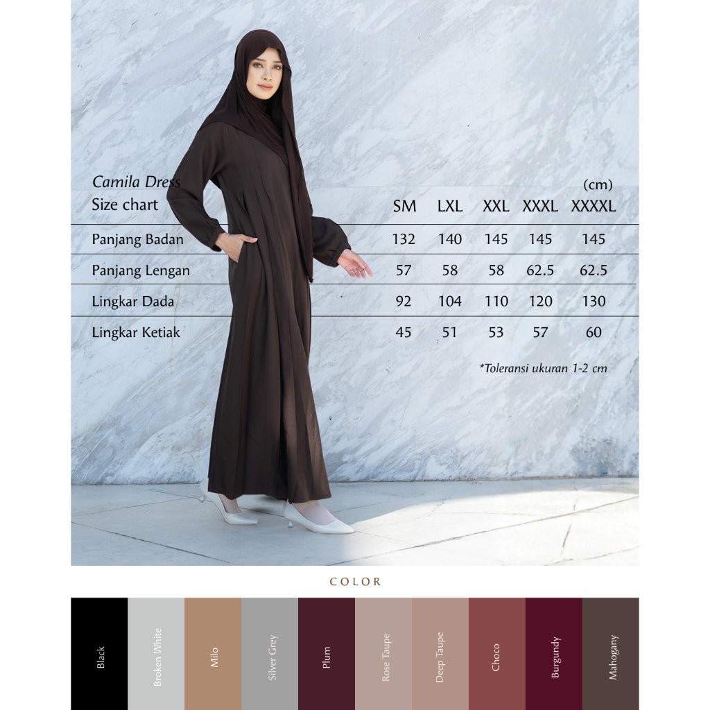 Camila Dress Rose Taupe by TUBITA - Baju Umroh Wanita - TUBITA