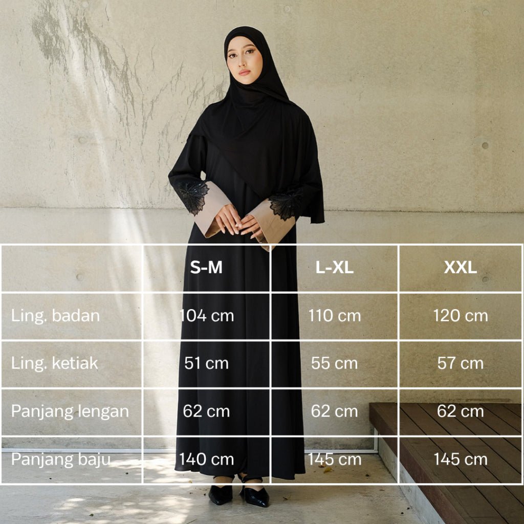 Faza Abaya Black By TUBITA - Baju Umroh Wanita - TUBITA