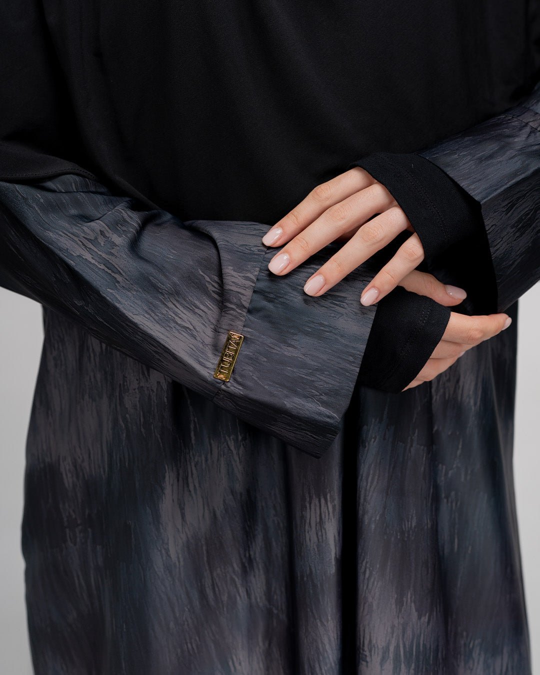 Jenaira Silk Abaya Dark Grey By TUBITA - TUBITA