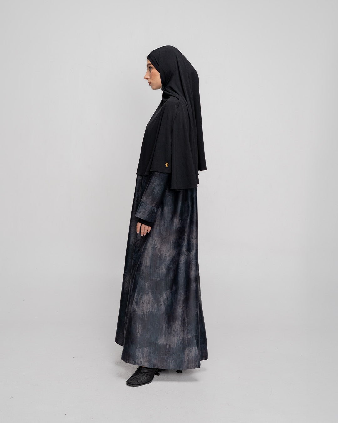 Jenaira Silk Abaya Dark Grey By TUBITA - TUBITA