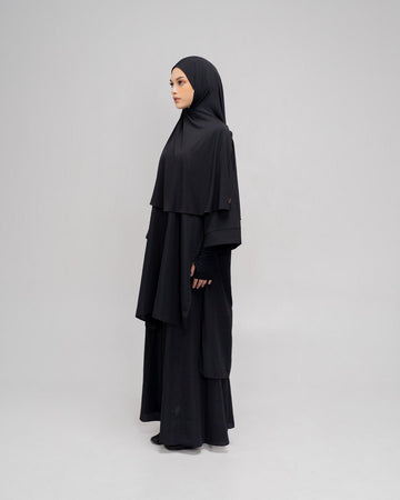 Khalisa One Set Black by Tubita - Baju Umroh Wanita - TUBITA