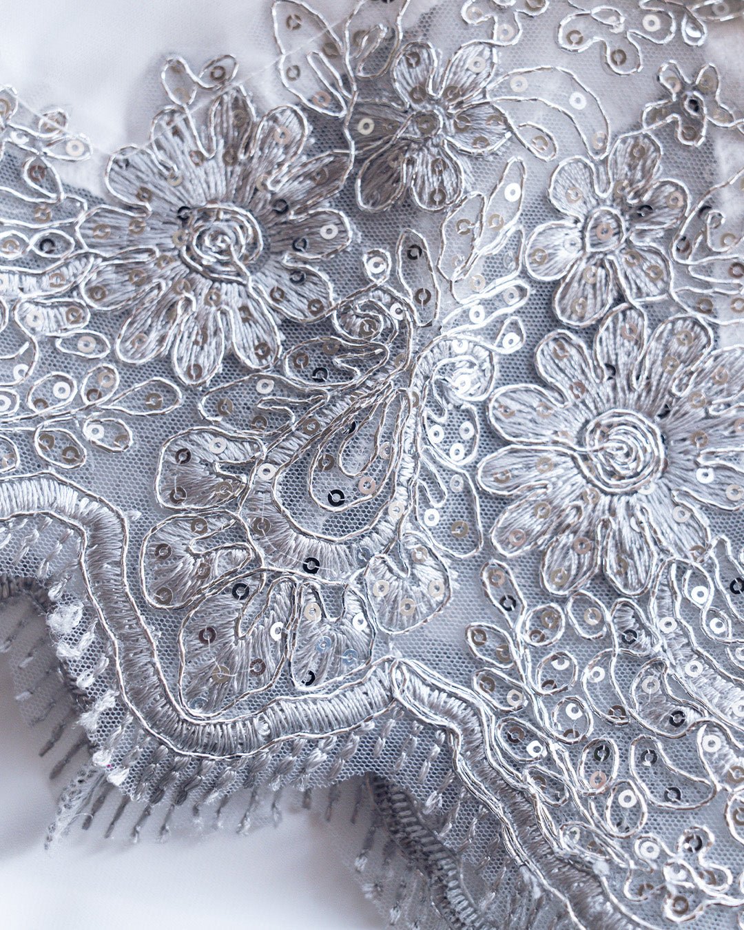 Lamara Abaya Broken White Renda Silver by TUBITA - TUBITA