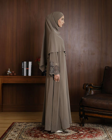 Lamara Abaya Olive by Tubita - Baju Umroh Wanit - TUBITA