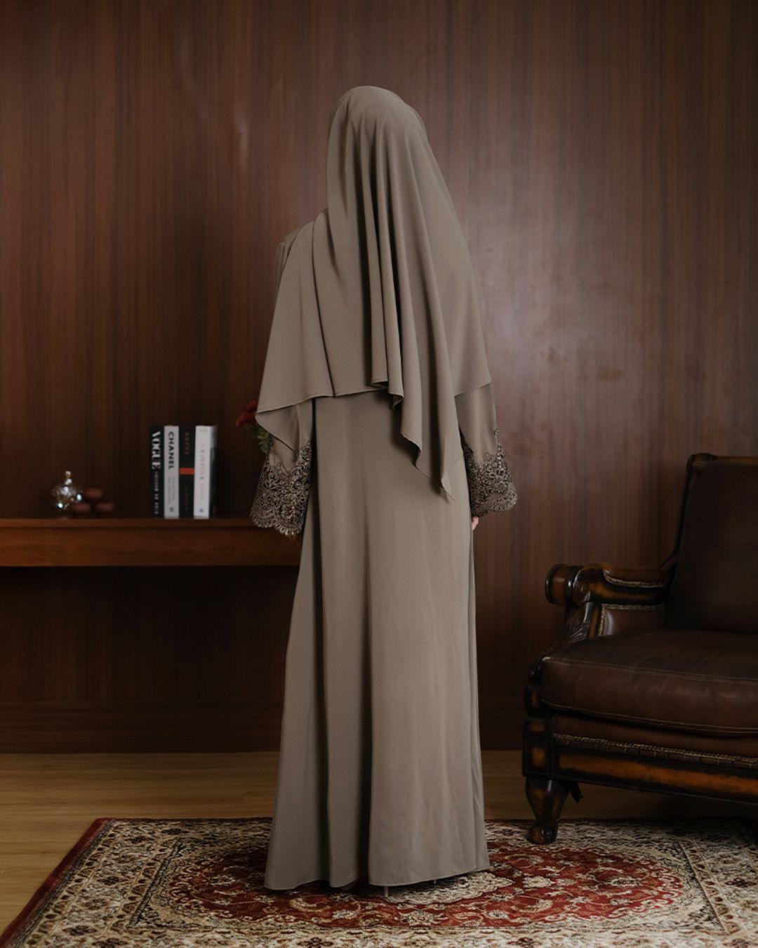 Lamara Abaya Olive by Tubita - Baju Umroh Wanit - TUBITA