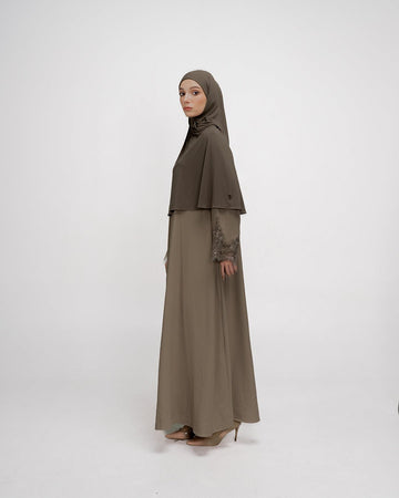 Lamara Abaya Olive by TUBITA - Baju Umroh Wanita - TUBITA