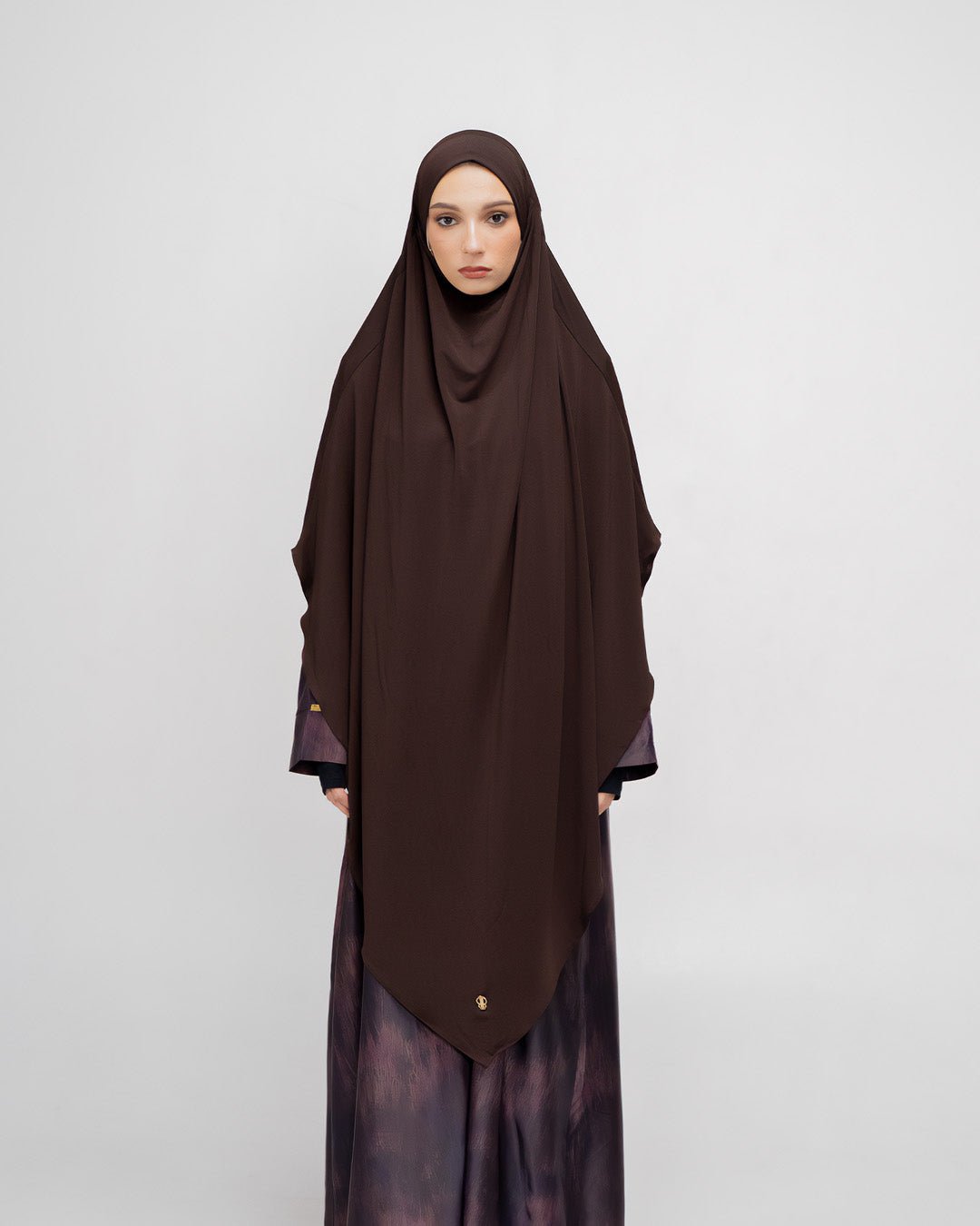 Layla french khimar Dark Coffe By Tubita - TUBITA