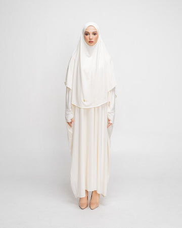 Mecca Dress Broken White by Tubita - Baju Umroh Wanita - TUBITA