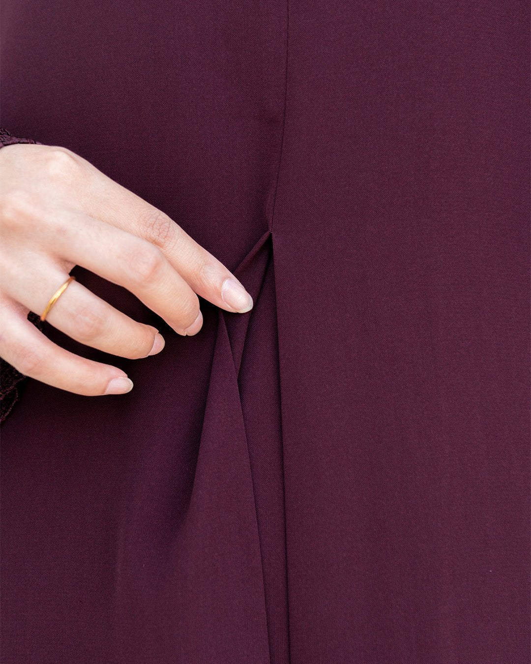 Meena Lace Abaya Burgundy by Tubita - TUBITA