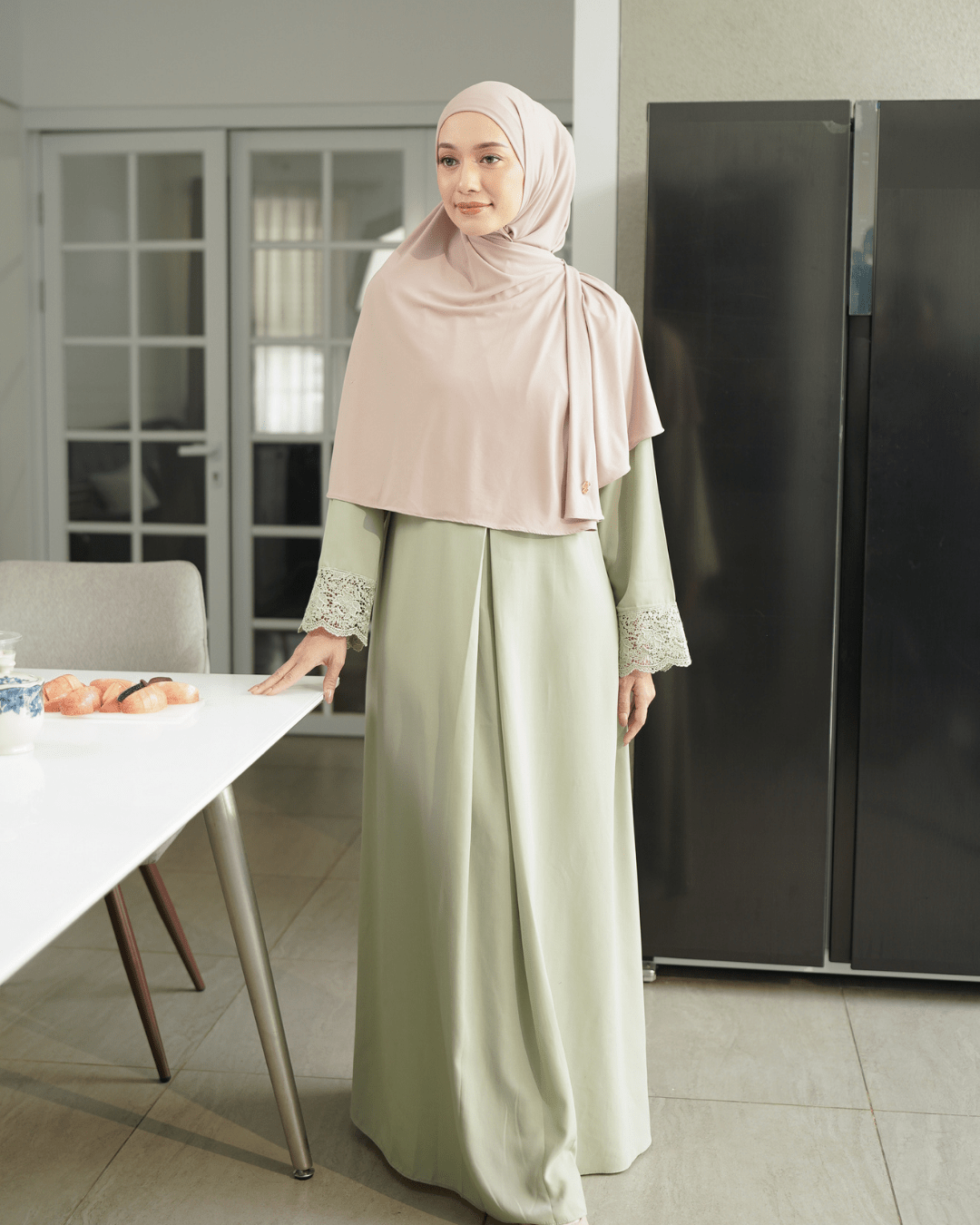 Meena Lace Abaya by Tubita - Abaya Haji & Umrah Best Seller - TUBITA