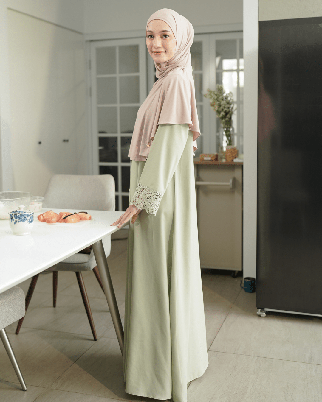 Meena Lace Abaya by Tubita - Abaya Haji & Umrah Best Seller - TUBITA